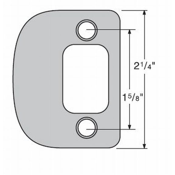 Kwikset 85303-26 Radius Corner Deadbolt Full Lip Strike Bright Chrome Finish