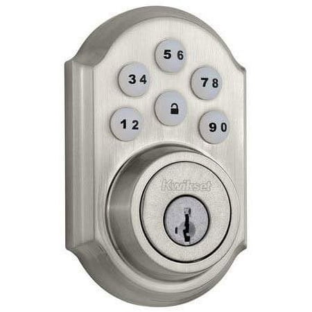 Kwikset 909 SmartCode Electronic Deadbolt featuring SmartKey in Satin Nickel