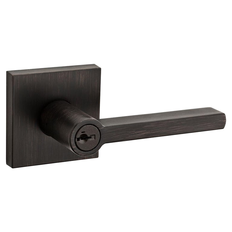 Kwikset 91560-006 Venetian Bronze Halifax Square Keyed Entry Lever