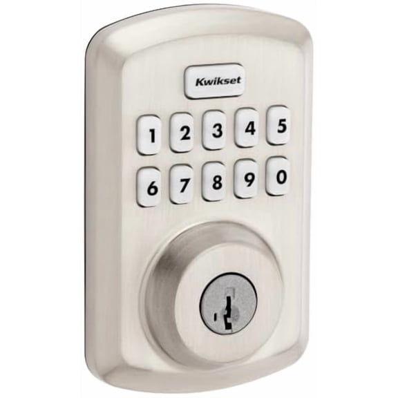 Kwikset 9250TRS-15S Transitional Powerbolt 2 Electronic SmartCode Deadbolt SmartKey with RCAL Latch and RCS Strike Satin Nickel Finish