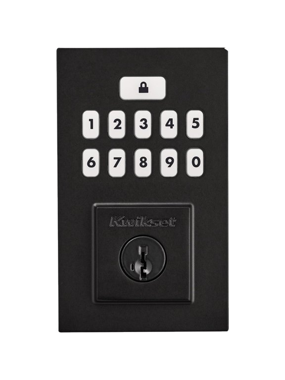 9260CNT-514S Contemporary SmartCode Keypad Electronic Deadbolt SmartKey Matte Black Finish