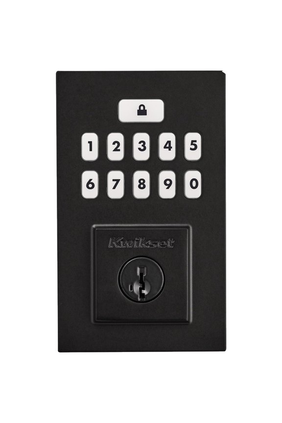 9260CNT-514S Contemporary SmartCode Keypad Electronic Deadbolt SmartKey Matte Black Finish
