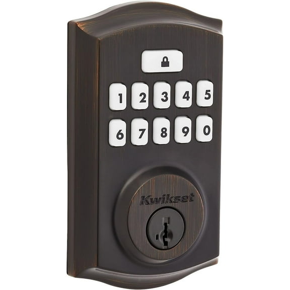 Kwikset 9260TRL-11PS Traditional SmartCode Keypad Electronic Deadbolt SmartKey Venetian Bronze Finish