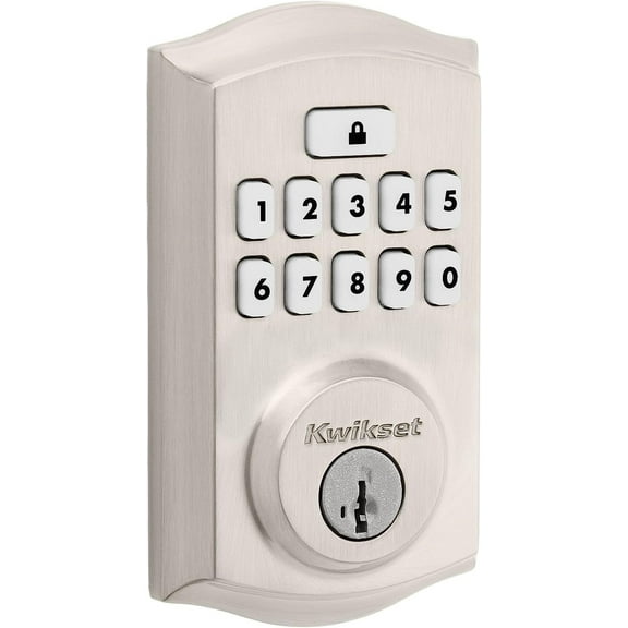 Kwikset 9260TRL-15S Traditional SmartCode Keypad Electronic Deadbolt SmartKey Satin Nickel Finish