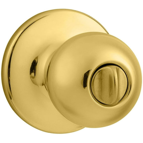 Kwikset 93001-873 Polo Bed & Bath Knob in Polished Brass