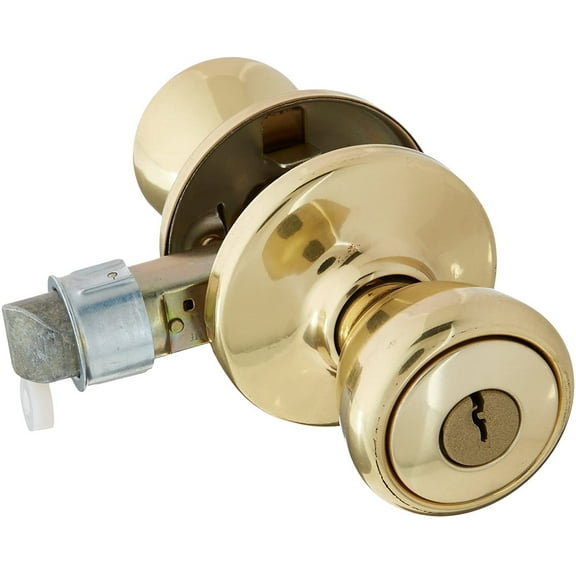 Kwikset Mobile Home Entry Lockset 94002-825 - Polished Brass Deadbolt Lock