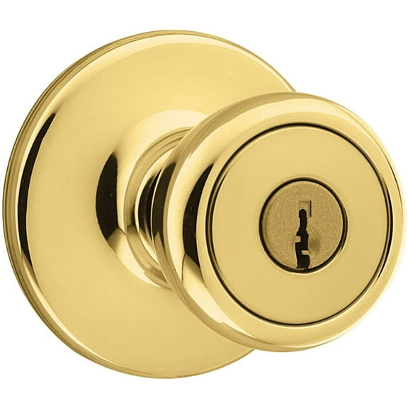 Kwikset 94002-848 Tylo Keyed Door Knob In Polished Brass