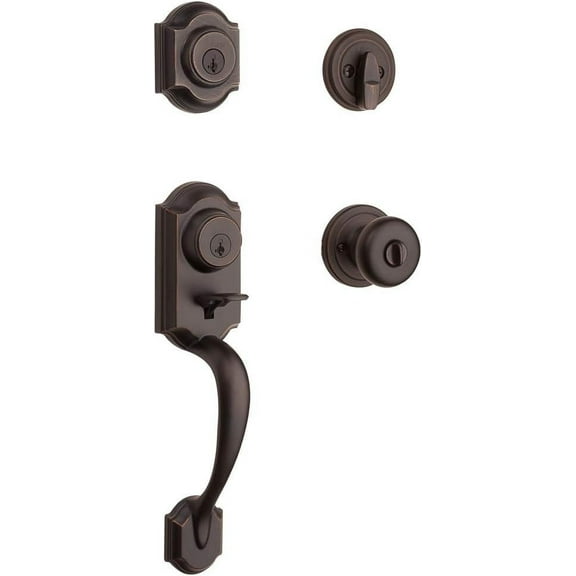 Kwikset 95530-019 Montara Single Cylinder Handleset w/Juno Knob featuring SmartKey in Venetian Bronze