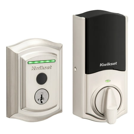 Kwikset - Halo Smart Lock Wi-Fi Replacement Deadbolt with App/Key/Fingerprint Access - Satin Nickel