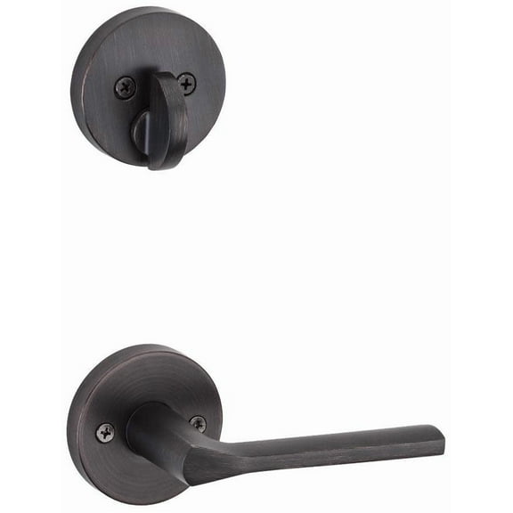 Kwikset 966Lslrdt.Univ Lisbon Lever Single Cylinder Interior Pack - Bronze