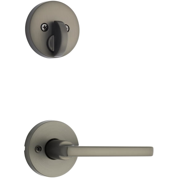 Kwikset 971HFLRDT-18G Halifax Lever Keyed Entry Handleset Interior Pack - Gun Metal