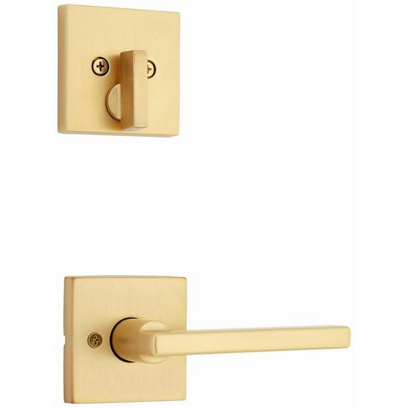 Kwikset 971Hflsqtv1 Halifax Lever Single Cylinder Interior Pack - Brass
