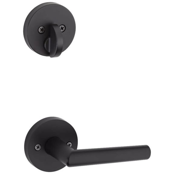 Kwikset 971MILRDTV1 Milan Lever Single Cylinder Interior Pack with Round Rose for Handlesets - Matte Black
