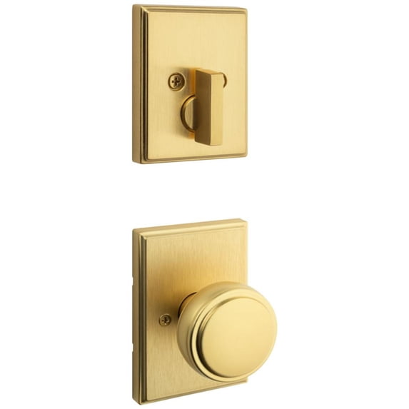 Kwikset 971SOKTRCT-4 Sora Knob Keyed Entry Handleset Interior Pack - Brass