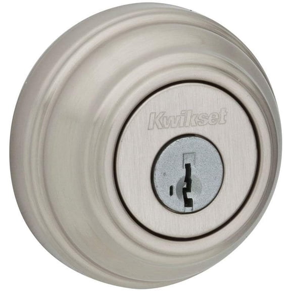 Kwikset Double Cylinder Deadbolt SmartKey - Adjustable Security Lock - Satin Nickel