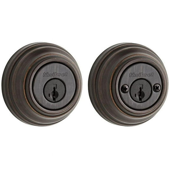 Kwikset 985 Series 2-Cylinder Deadbolt, Venetian Bronze, Metal, Door Latches & Bolts