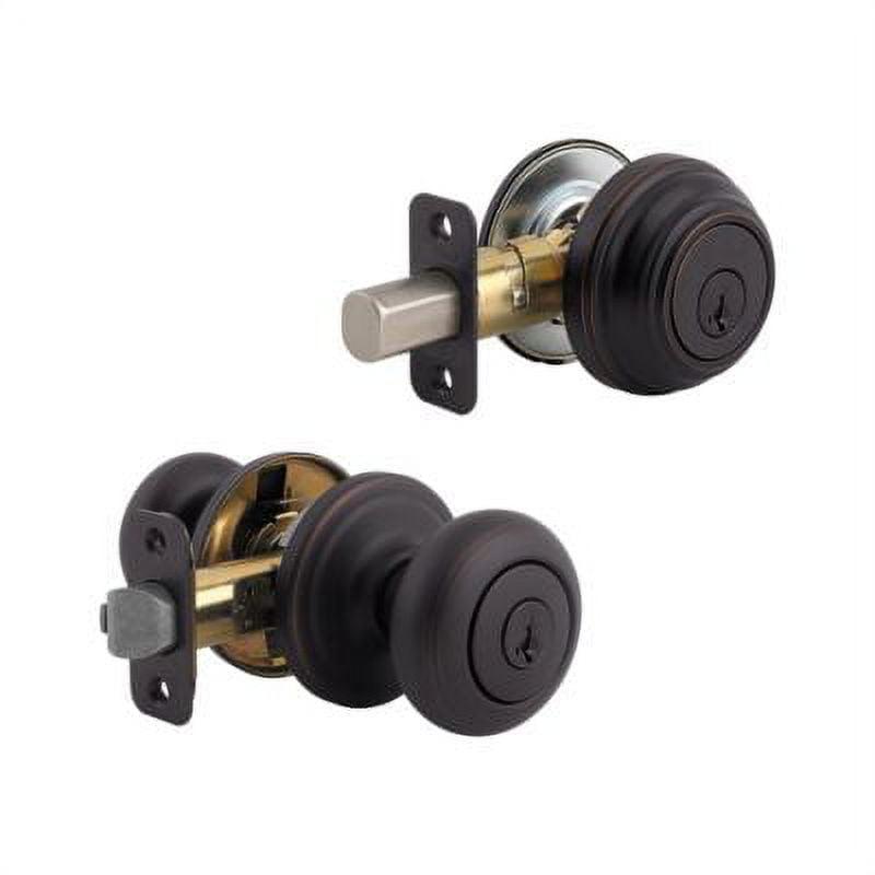 Kwikset 991 Juno Entry Knob and Single Cylinder Deadbolt Combo Pack featuring スマートキー in Venetian Bronze by Kwikset - 5