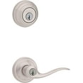 thumbnail image 1 of Kwikset 99910-040 991TNL 15 SMT CP K4 Level 991 Tustin Entry Lever and Single Cylinder Deadbolt Combo Pack Featuring SmartKey in Satin Nickel, 1 of 3