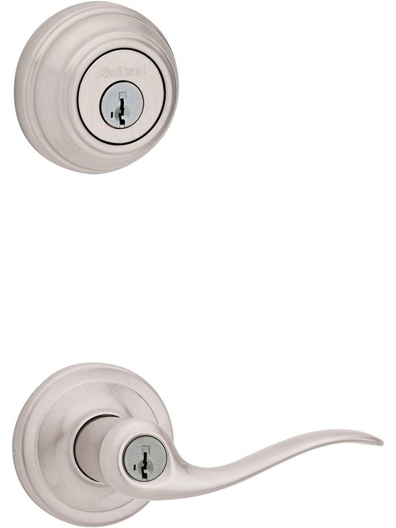 99910-040 991TNL 15 SMT CP K4 Level 991 Tustin Entry Lever and Single Cylinder Deadbolt Combo Pack Featuring SmartKey in Satin Nickel