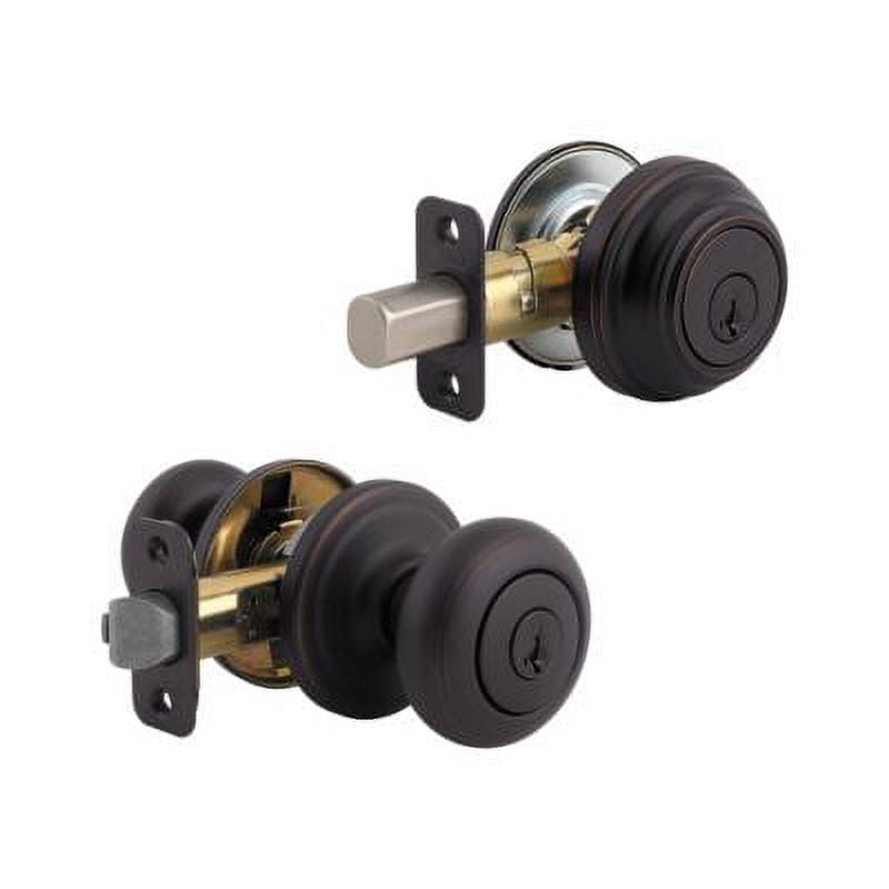 Venetian Bronze Metal Entry Knob and Deadbolt Combo Pack