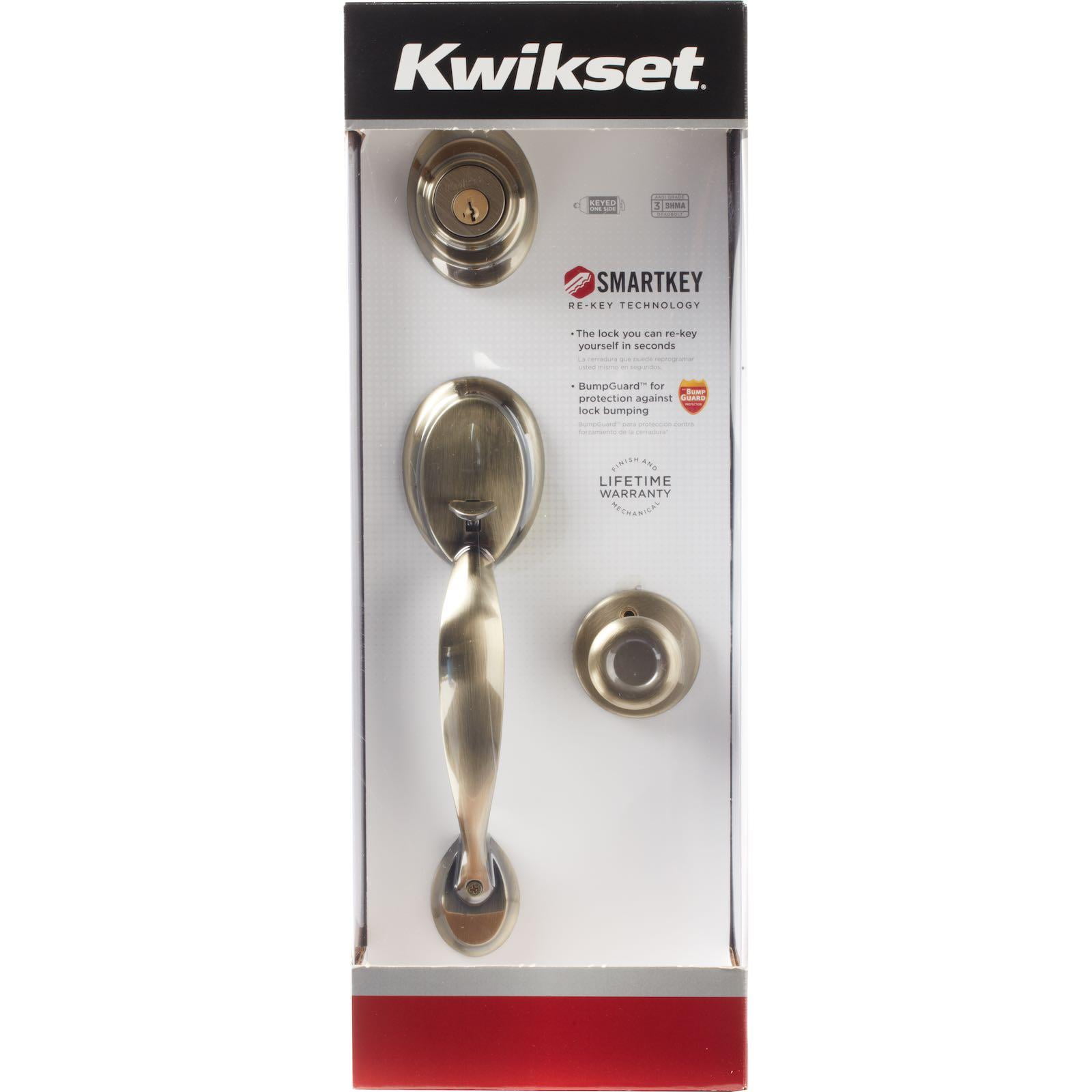 Kwikset Antique Brass Dakota Entry Handle Sets