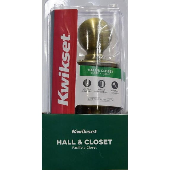 Kwikset Antique Brass Hallcloset Lockset