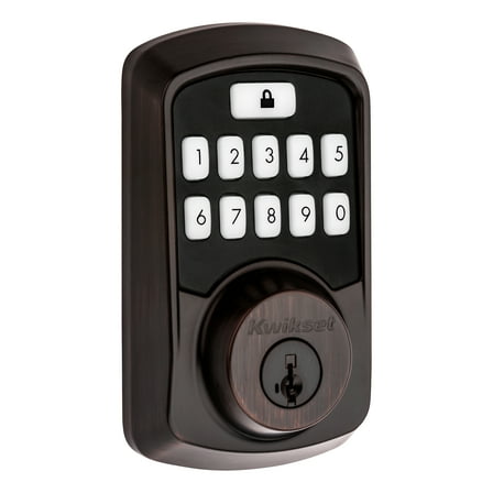 Kwikset Aura Bluetooth Smart Deadbolt Hardware Lock with Smartkey Venetian Bronze
