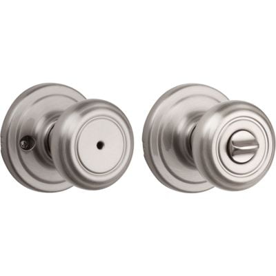 Kwikset Cameron Bed/Bath Privacy Knob in SN