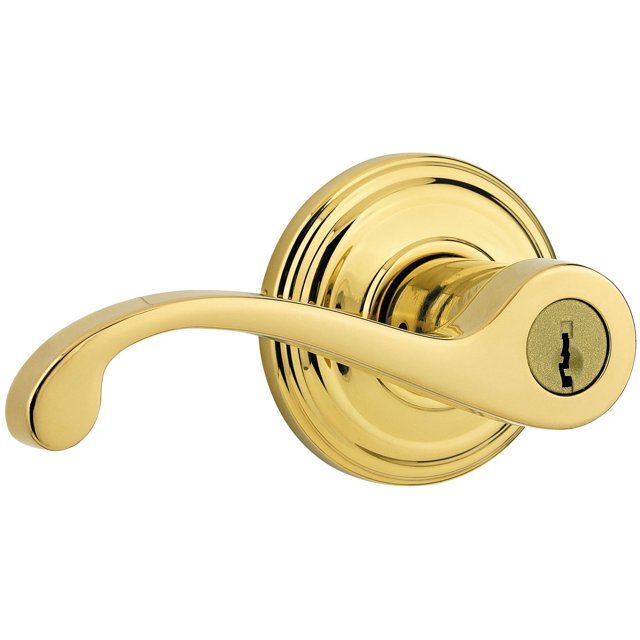 Kwikset Commonwealth Entry Leverset Polished Brass