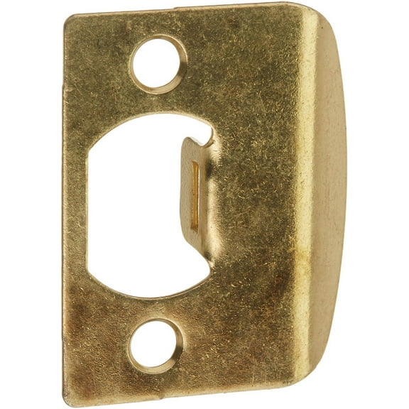 Kwikset Strike Plate 3437-01 Square Corner Full Lip - Polished Brass - Gold
