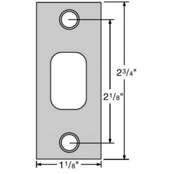 Kwikset Deadbolt Strike, Polished Brass, 1-1/8 in Width, 2-3/4 in Length, Key Lock, ADA Compliant
