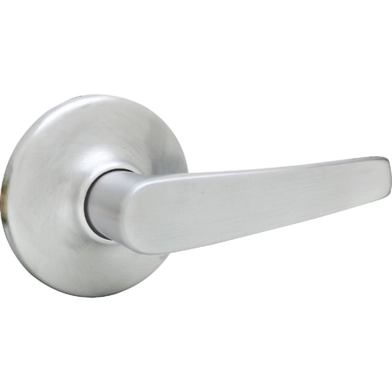 Kwikset Delta Interior Door Lever Hall and Closet Style - Satin Chrome Finish - Pack of 1 — Residential Use, Standard Application