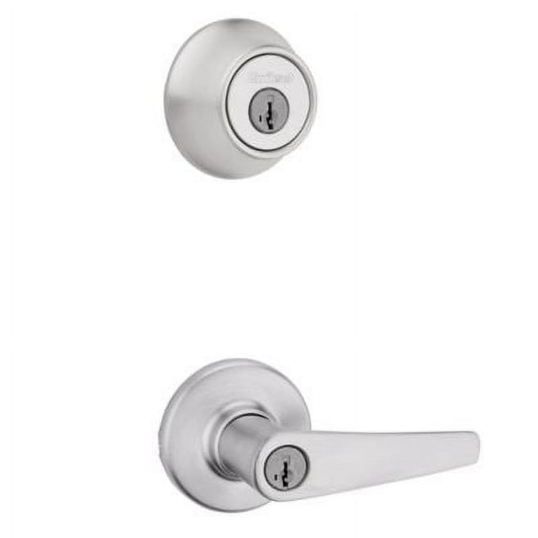 Delta Satin Chrome Exterior Combo Pack Door Knob Featuring SmartKey Security Delta Satin Chrome Exterior Combo Pack Door Knob Featuring SmartKey Security