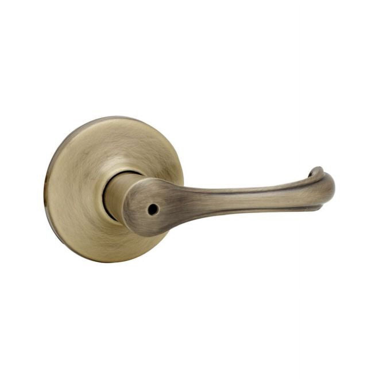 Kwikset Dorian Lever Privacy in Antique Brass