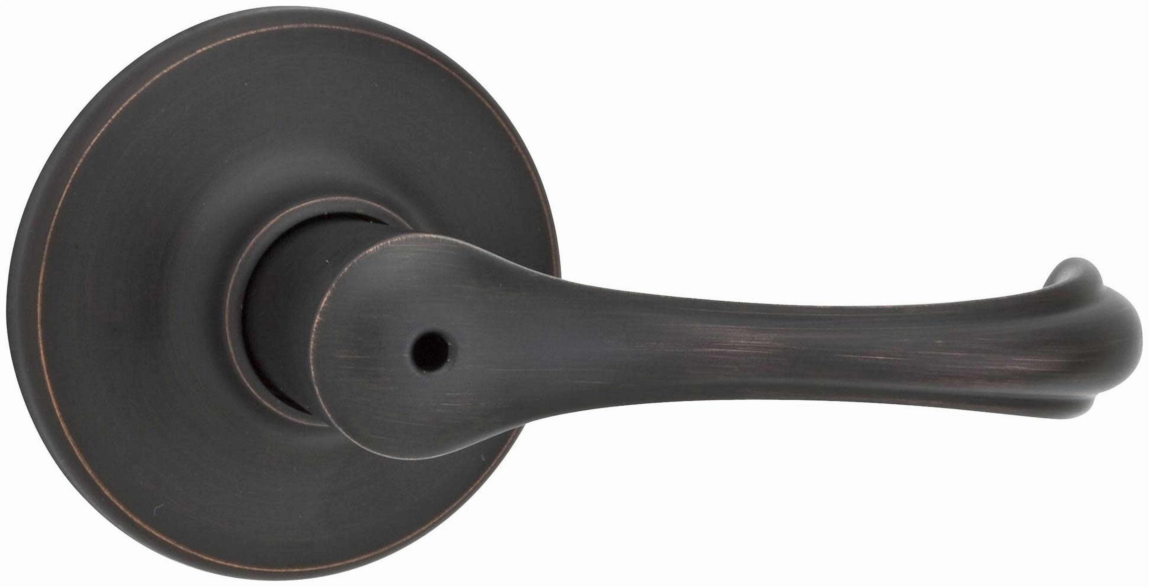 燕50 5種×10本 Kwikset Dorian Lever Privacy Door Handle Lock, Venetian Bronze