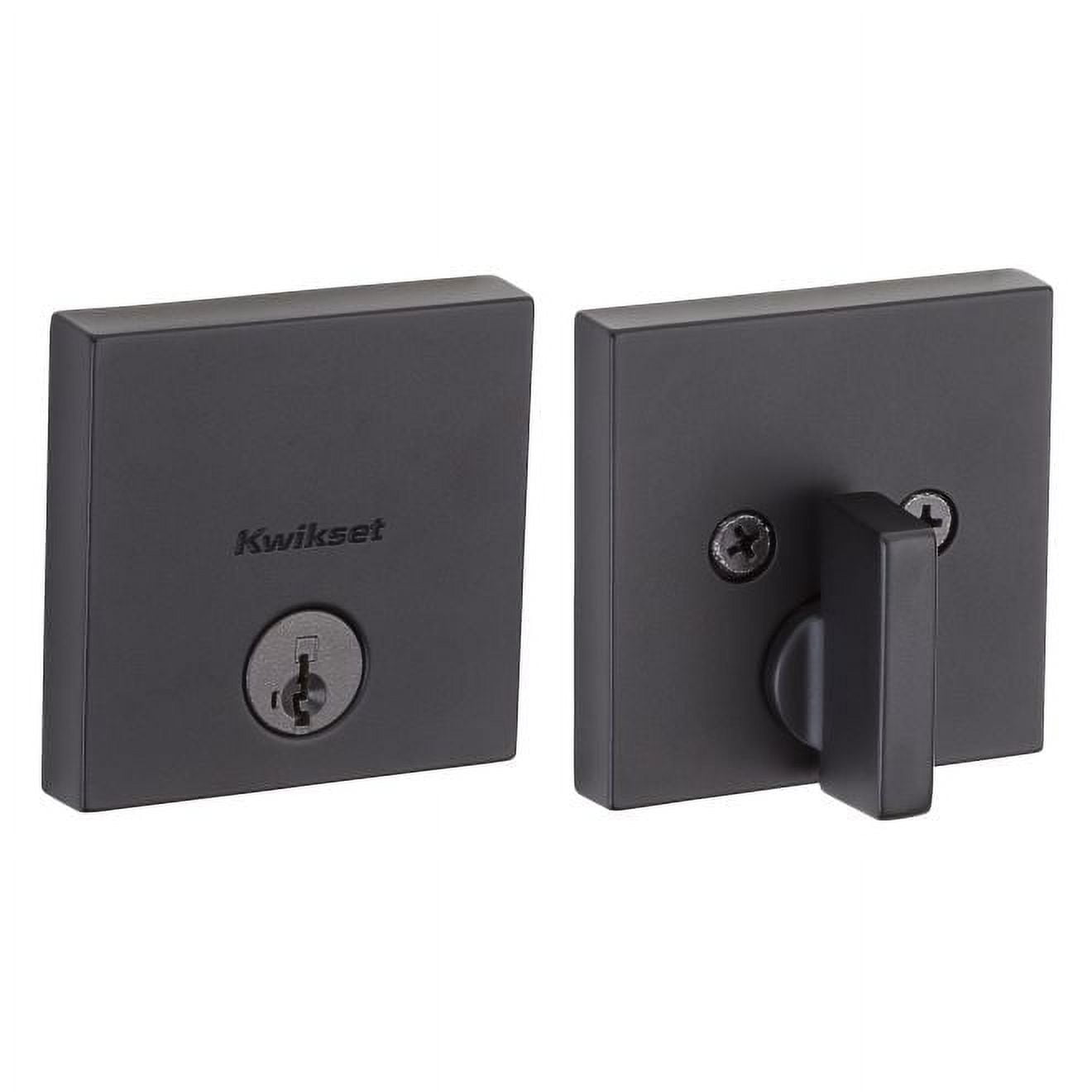 Kwikset Downtown Square Single Cylinder Deadbolts in Iron Black