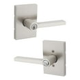 thumbnail image 1 of Kwikset Halifax Entry Door Handle with Lock and Key, Secure Keyed Reversible Lever Exterior, for Front Entrance and Bedrooms, Satin Nickel, Pick Resistant Smartkey Rekey Security and Microban, 1 of 6