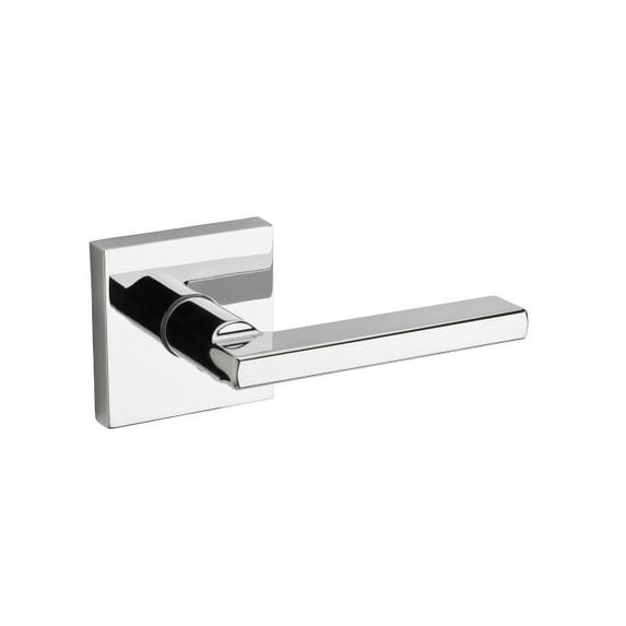 Kwikset Halifax Lever with Square Rose Passage in Bright Chrome
