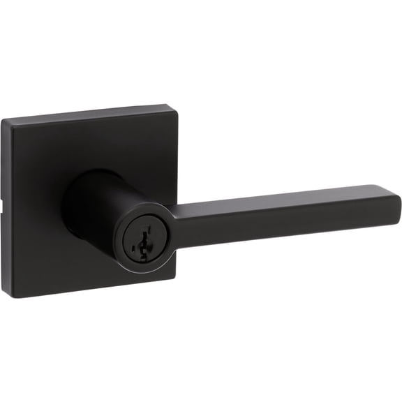 Kwikset Halifax Matte Black Keyed Entry Lever 2-3/4 in.  Residential Use, Standard Application