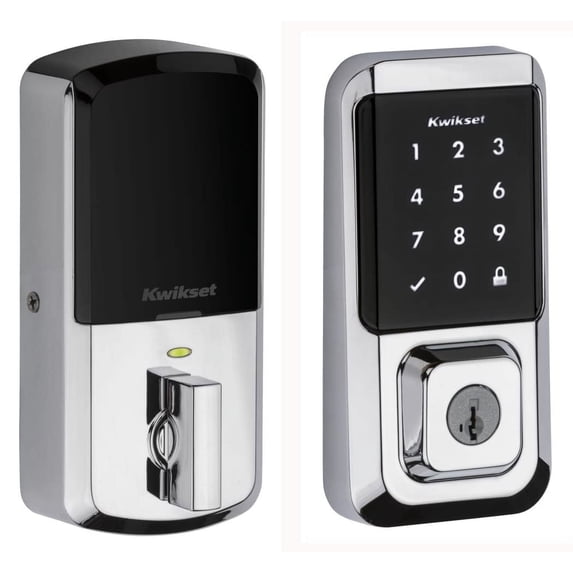 Kwikset Halo Touchscreen Wi-Fi Smart Deadbolt Hardware Lock with Smartkey Polished Chrome