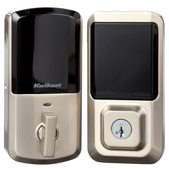 Kwikset Halo Touchscreen Wi-Fi Smart Deadbolt Hardware Lock with Smartkey Satin Nickel
