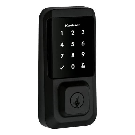 Kwikset Halo Touchscreen Wi-Fi Smart Deadbolt Hardware Lock with Smartkey Matte Black