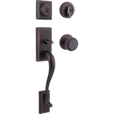 Kwikset Hawthorne Sgl Cyl Handleset W/Juno Knob Featuring Smartkey® in VB