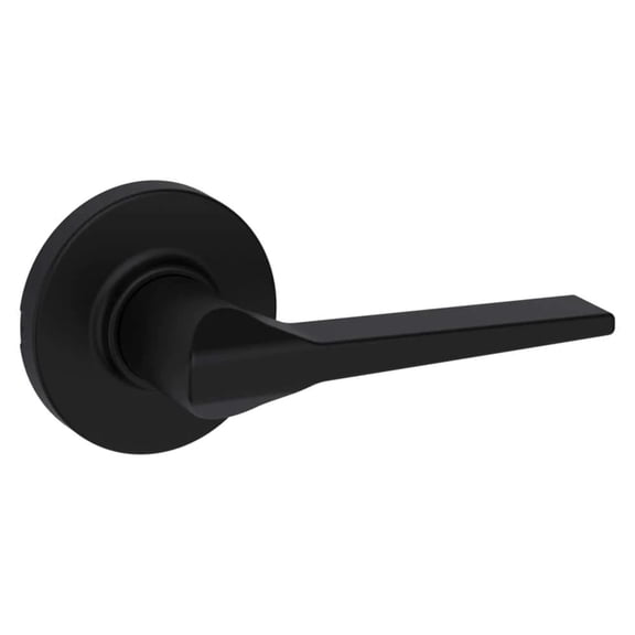 Kwikset Hollis Round Rose Matte Black Passage Hall/Closet Door Lever