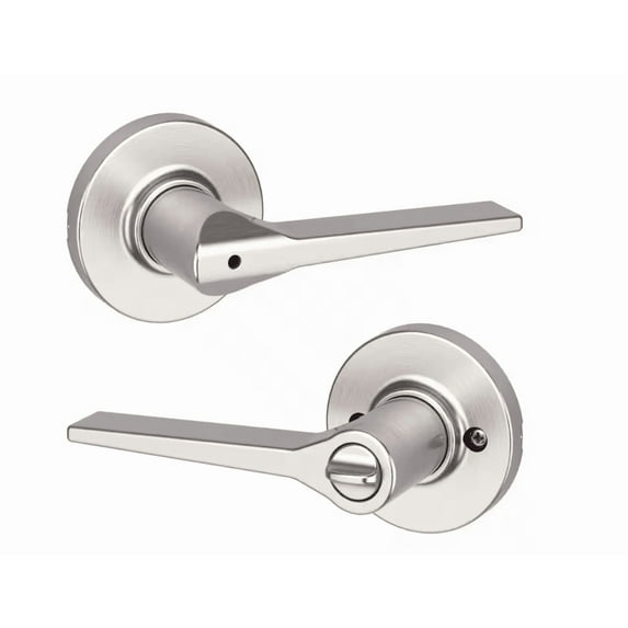 Hollis Round Rose Satin Nickel Privacy Bed/Bath Door Lever