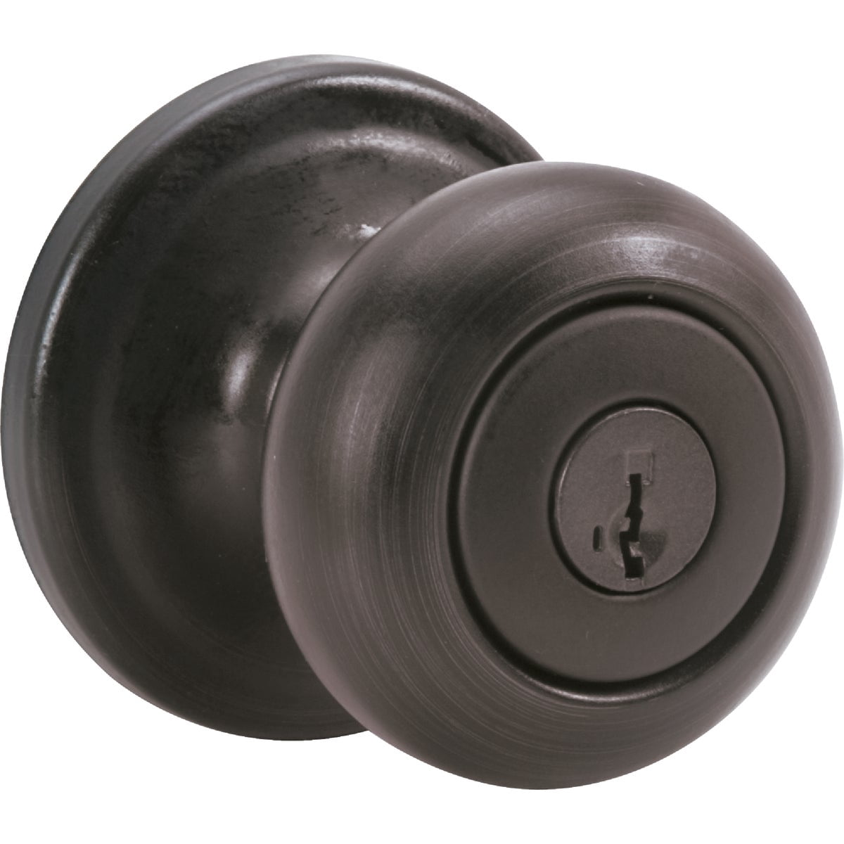 Kwikset Juno Entry Door Knob with Lock and Key, Secure Keyed Handle Exterior, Front Entrance and Bedroom, Venetian Bronze, Pick Resistant SmartKey Rekey Security and Microban