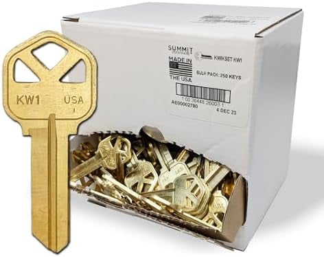 Kwikset Key Blanks in Premium Brass Quality | KW1 Uncut Blank Keys for ...