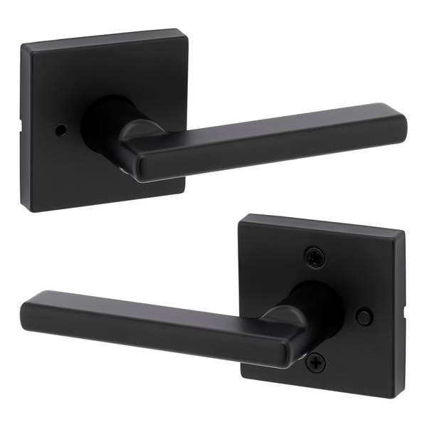 Matte Black Metal Privacy Door Lever Handle