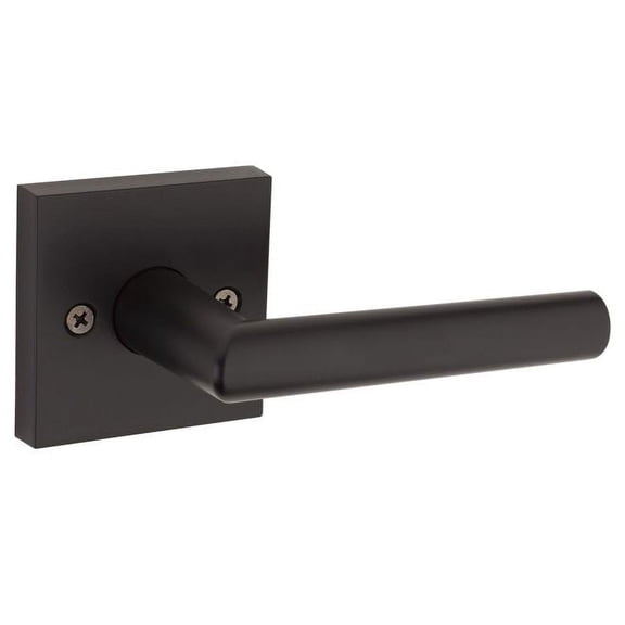Kwikset Milan Lever with Square Rose Half Dummy in Iron Black