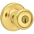 thumbnail image 1 of Kwikset Mobile Home Entry Knob, Adjustable Latch, Doorknob, Brass, Polished Brass with Key, 1 of 1